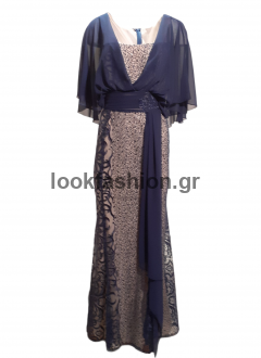Φόρεμα maxi με μουσελίνα και δαντέλα 1-17.17071/560