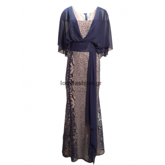 Βραδινο φορεμα - Φόρεμα maxi με μουσελίνα και δαντέλα 1-17.17071/560 ΦΟΡΕΜΑΤΑ