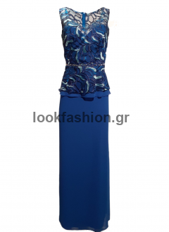 Φόρεμα maxi με δαντέλλα και μουσελίνα 53819035-1500/538