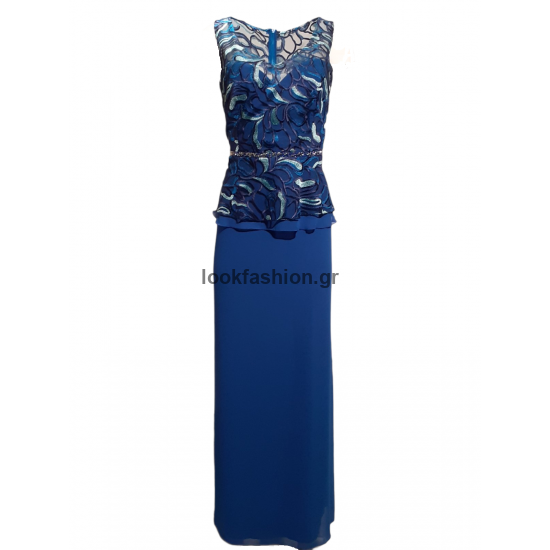 Βραδινο φορεμα - Φόρεμα maxi με δαντέλλα και μουσελίνα 53819035-1500/538 ΦΟΡΕΜΑΤΑ