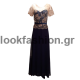 Βραδινο φορεμα - Φόρεμα maxi κοντό μανίκι με δαντέλα και μουσελίνα 1-17.17041/560  ΦΟΡΕΜΑΤΑ